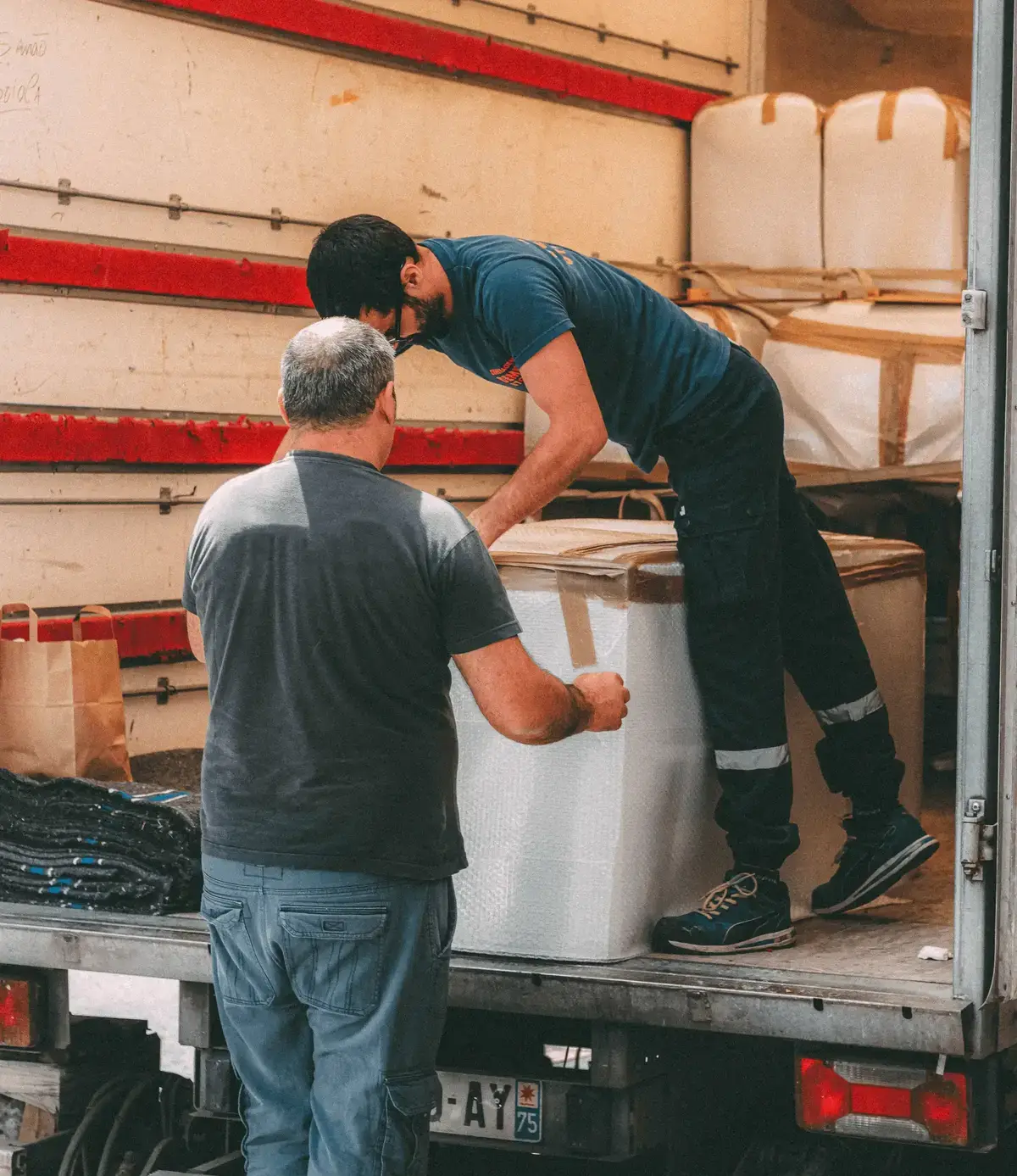 two people doing logistics